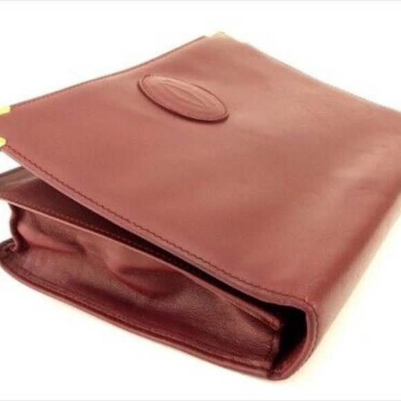 Cartier Clutch bag Mastline Red leather Woman unisex Authentic Used - Picture 2 of 10